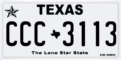 TX license plate CCC3113