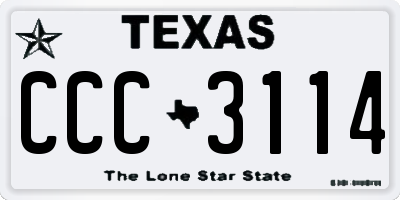 TX license plate CCC3114