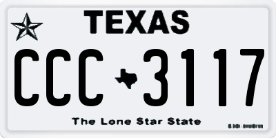 TX license plate CCC3117