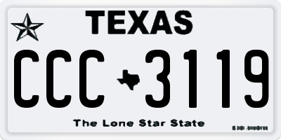 TX license plate CCC3119
