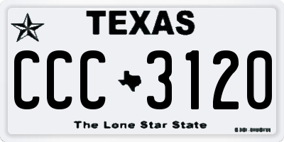 TX license plate CCC3120