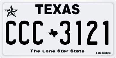 TX license plate CCC3121