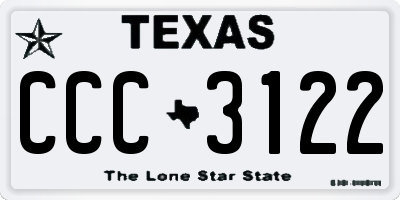 TX license plate CCC3122