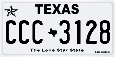 TX license plate CCC3128