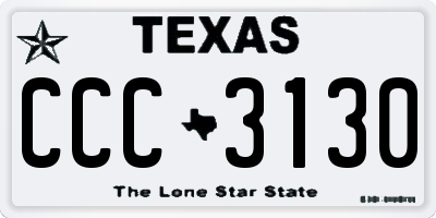 TX license plate CCC3130