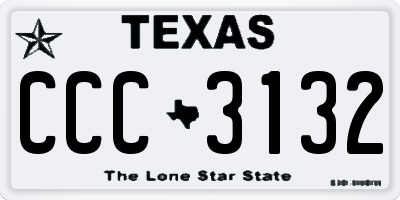 TX license plate CCC3132
