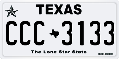 TX license plate CCC3133