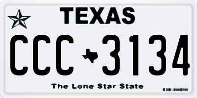 TX license plate CCC3134
