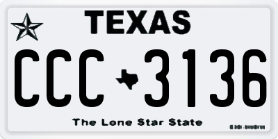 TX license plate CCC3136