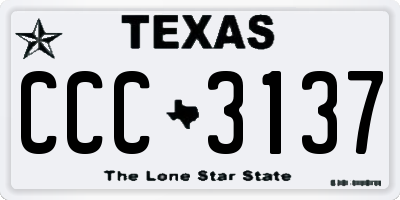 TX license plate CCC3137