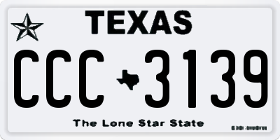 TX license plate CCC3139