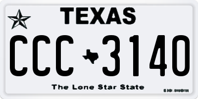 TX license plate CCC3140