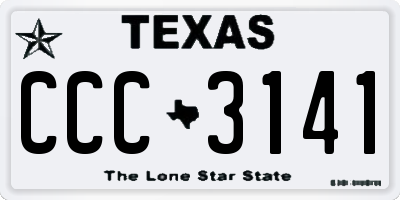TX license plate CCC3141