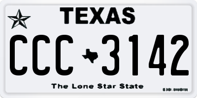 TX license plate CCC3142