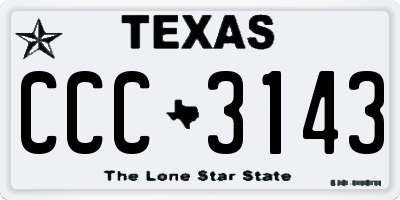 TX license plate CCC3143