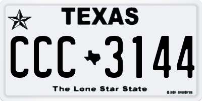 TX license plate CCC3144