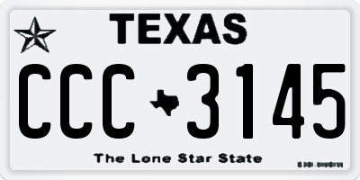 TX license plate CCC3145