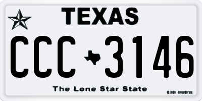 TX license plate CCC3146