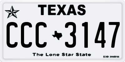 TX license plate CCC3147