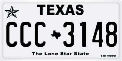TX license plate CCC3148