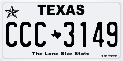 TX license plate CCC3149
