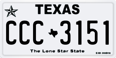 TX license plate CCC3151
