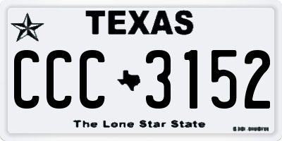 TX license plate CCC3152