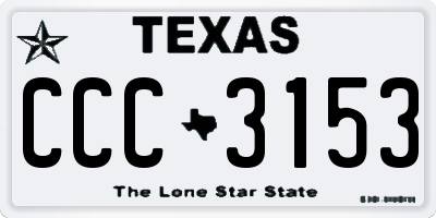 TX license plate CCC3153