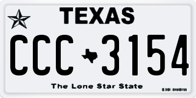 TX license plate CCC3154