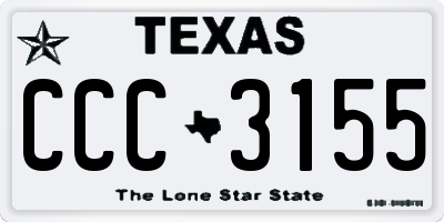 TX license plate CCC3155