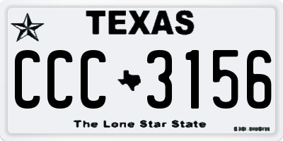 TX license plate CCC3156