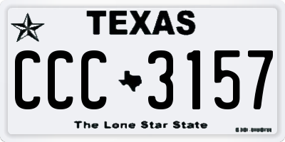TX license plate CCC3157