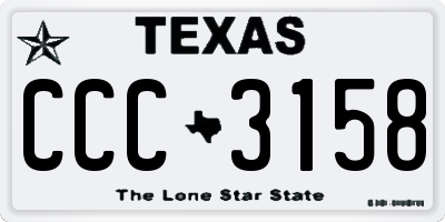 TX license plate CCC3158