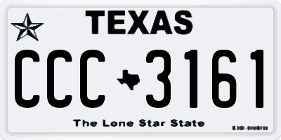 TX license plate CCC3161