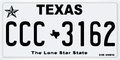 TX license plate CCC3162