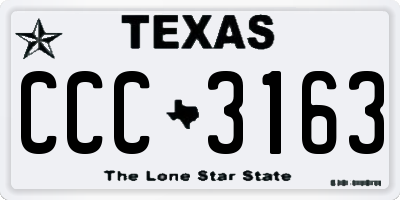 TX license plate CCC3163