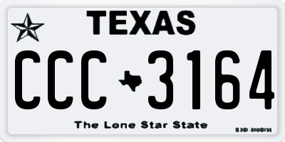 TX license plate CCC3164