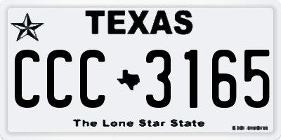TX license plate CCC3165