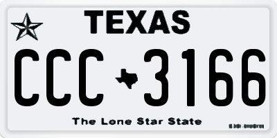 TX license plate CCC3166