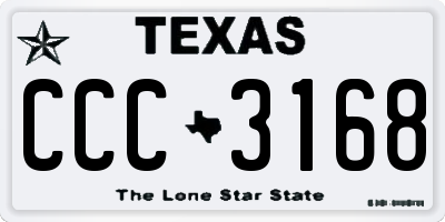 TX license plate CCC3168