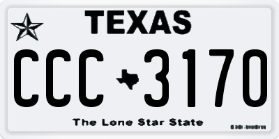 TX license plate CCC3170