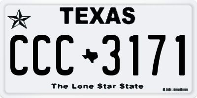TX license plate CCC3171