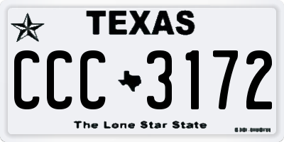 TX license plate CCC3172