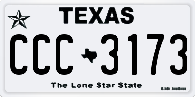 TX license plate CCC3173