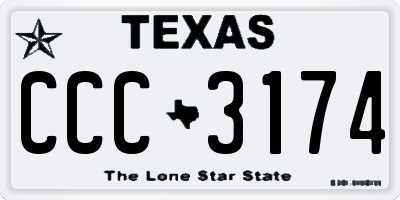 TX license plate CCC3174