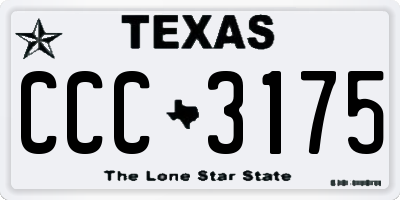 TX license plate CCC3175