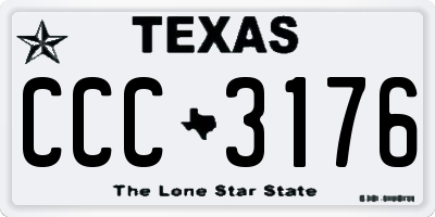 TX license plate CCC3176