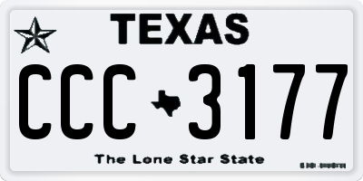 TX license plate CCC3177