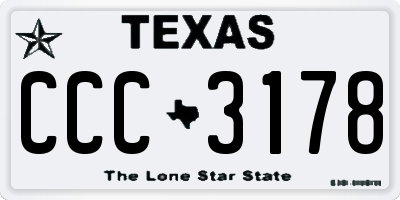 TX license plate CCC3178