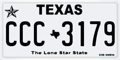 TX license plate CCC3179